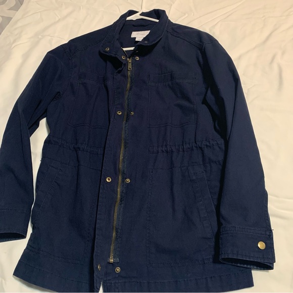Old Navy Cargo Utility Navy Blue with Zip, Button & Drawstring Jacket. Size S - Picture 5 of 14